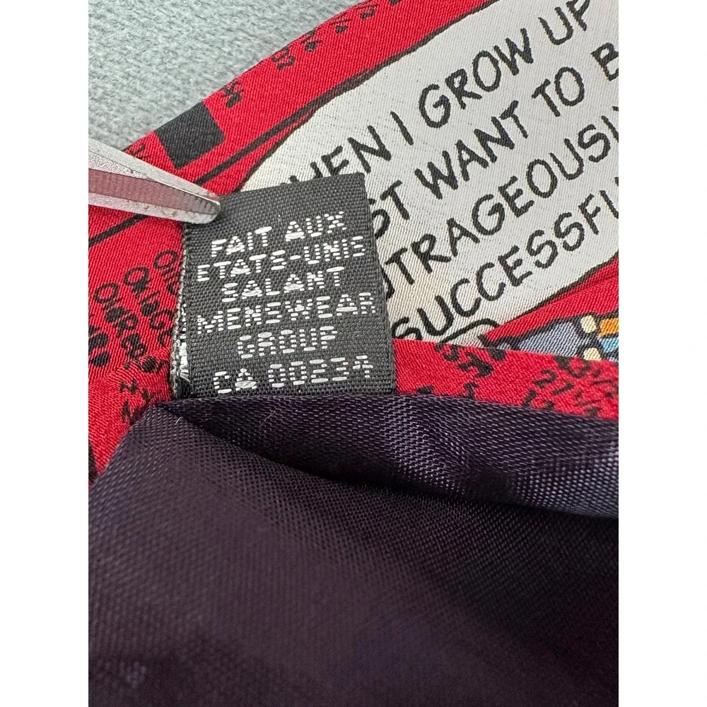 Peanuts Snoopy Stock Market Red Silk Tie Mens Business‎ Casual Fun Classic